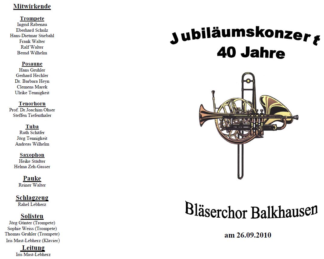 40 Jahre Blserchor